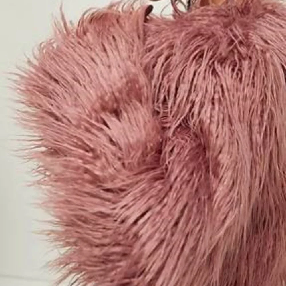 Free People Mauve Faux Fur Jacket - Picture 3 of 8